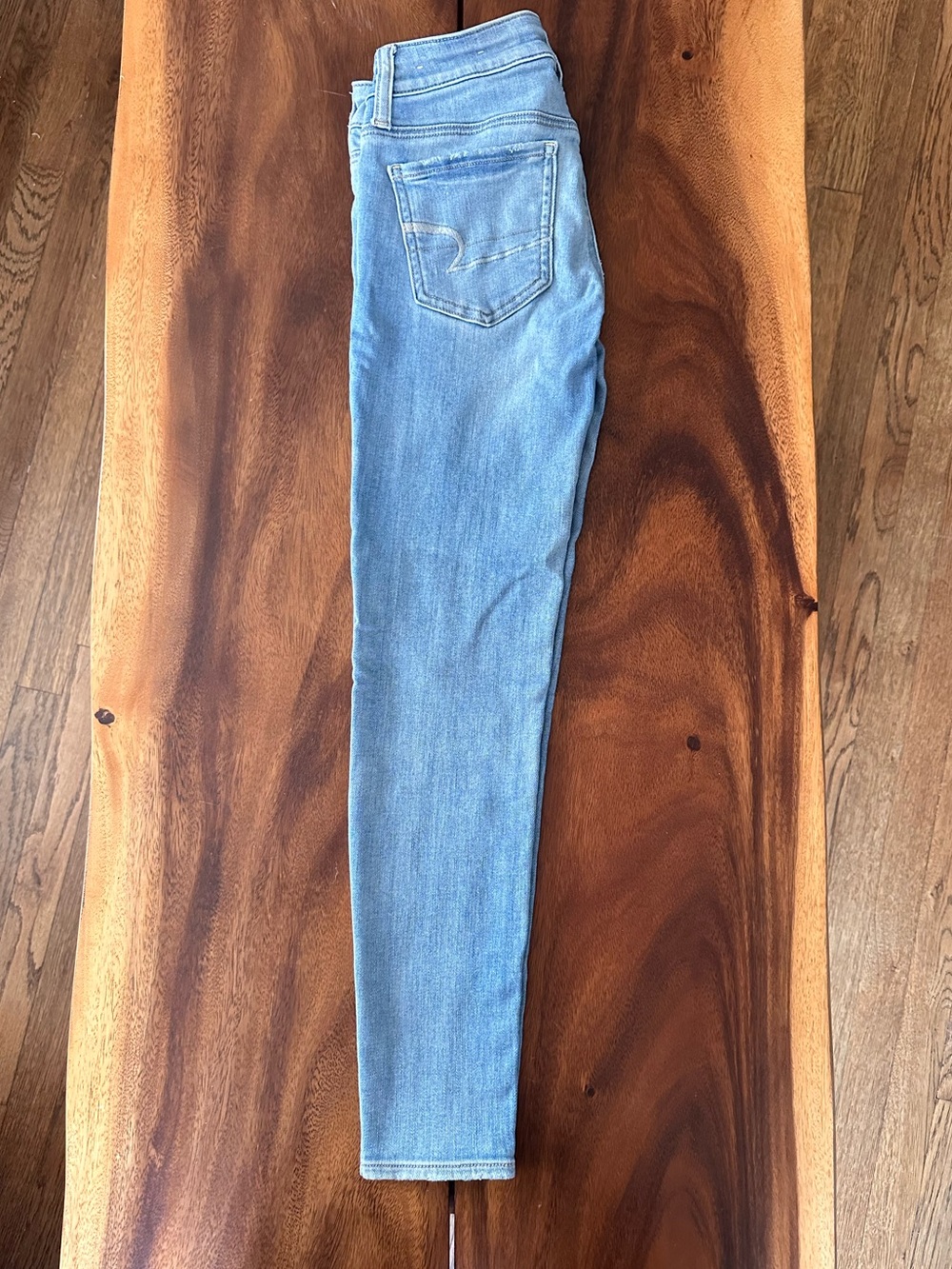 American Eagle Super Super Stretch Light Wash Skinny Jeans 0 Short - Picture 4 of 9